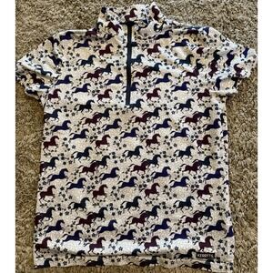 Kerrits Horse Riding Equestrian Quarter Zip Polo Girls Xlarge
